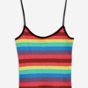 TOPSHOP rainbow striped tank